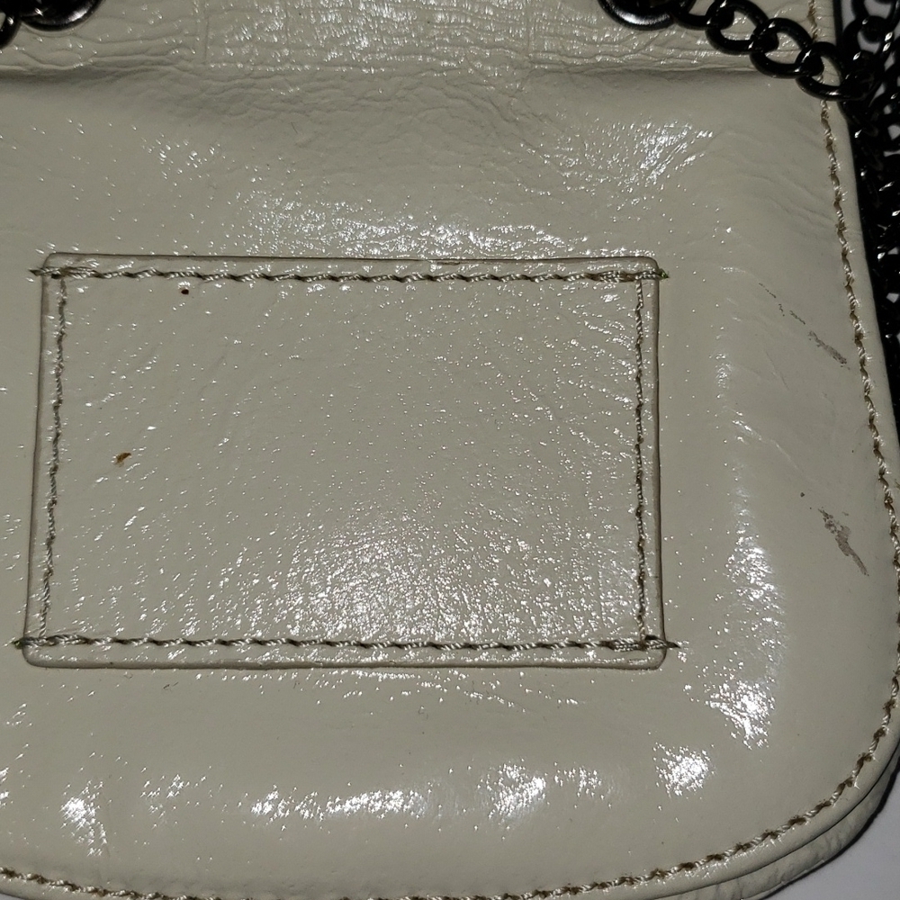 HOBO- Cream Pleather Small Crossbody Bag, Stadium Size, 5 x 4 - Picture 5 of 7